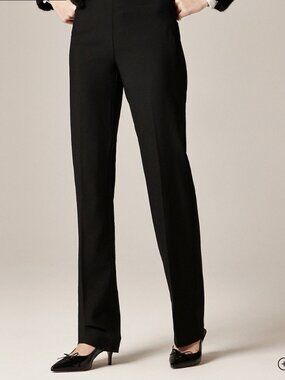 J.Crew Collection Black Wool Tuxedo Pants Satin Stripe Straight Leg Sz 4